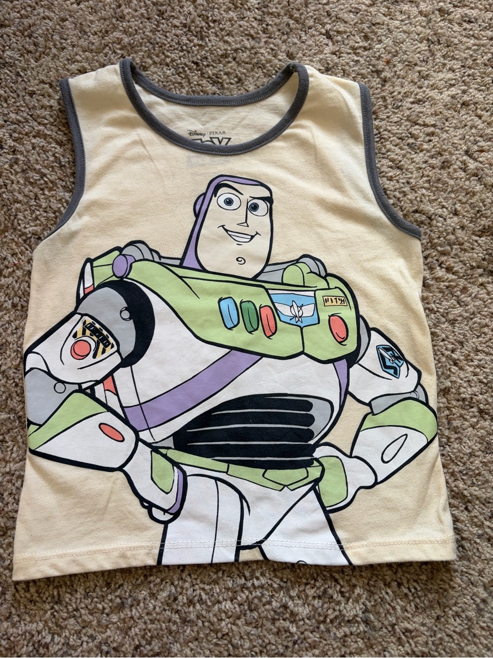 Disney Pixar Buzz Lightyear Boys' Cream Tank Top
